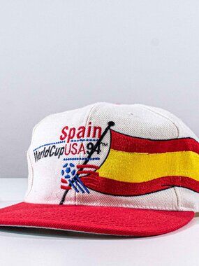 Vintage Apex One 1994 Spain World Cup Snapback Hat 90s Soccer Cap Espana VTG